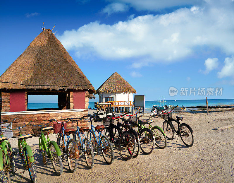 Holbox岛自行车和小屋Quintana Roo